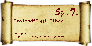 Szolcsányi Tibor névjegykártya